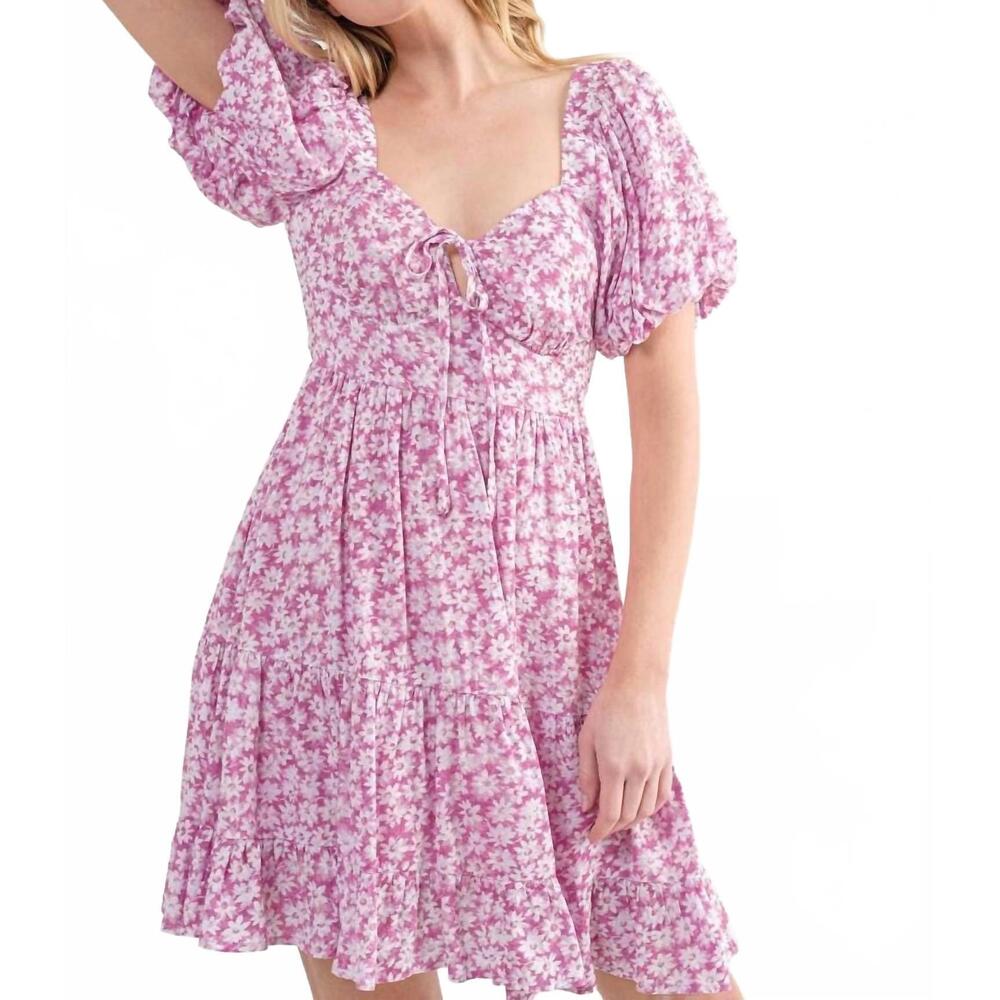 NEW IN THE BEGINNING delicate daisy mini dress in pink
